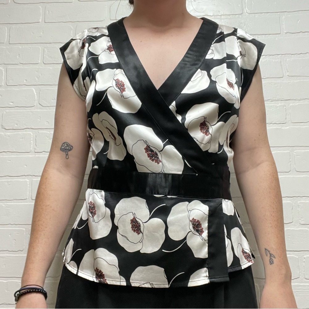 Floral Wrap-top Blouse